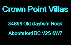 Crown Point Villas 34899 OLD CLAYBURN V2S 6W7